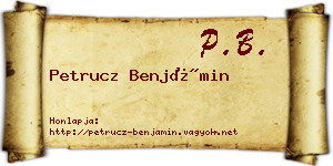 Petrucz Benjámin névjegykártya