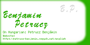 benjamin petrucz business card